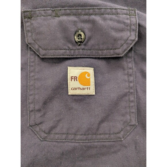 Carhartt Fire Resistant Twill Long Sleeve Button Down Shirt Mens 2XL FRS 160 DNY - Picture 6 of 10